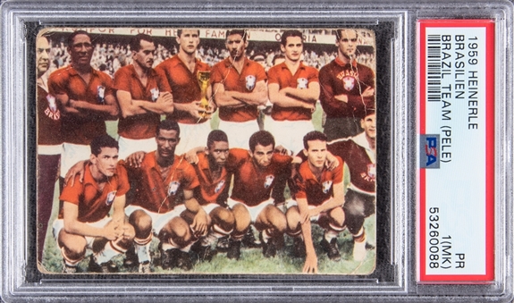 1959 Heinerle Brasilien Brazil Team Card (Pele) - PSA PR 1(MK)